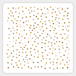 Girly Gold Dots Confetti White Design Sticker